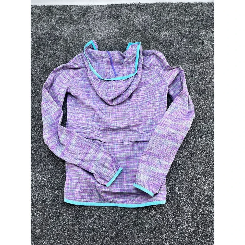 Ivivva Girls Hooded Lightweight Zip-Up Jacket Size 12 Purple & Turquoise‎ Plaid